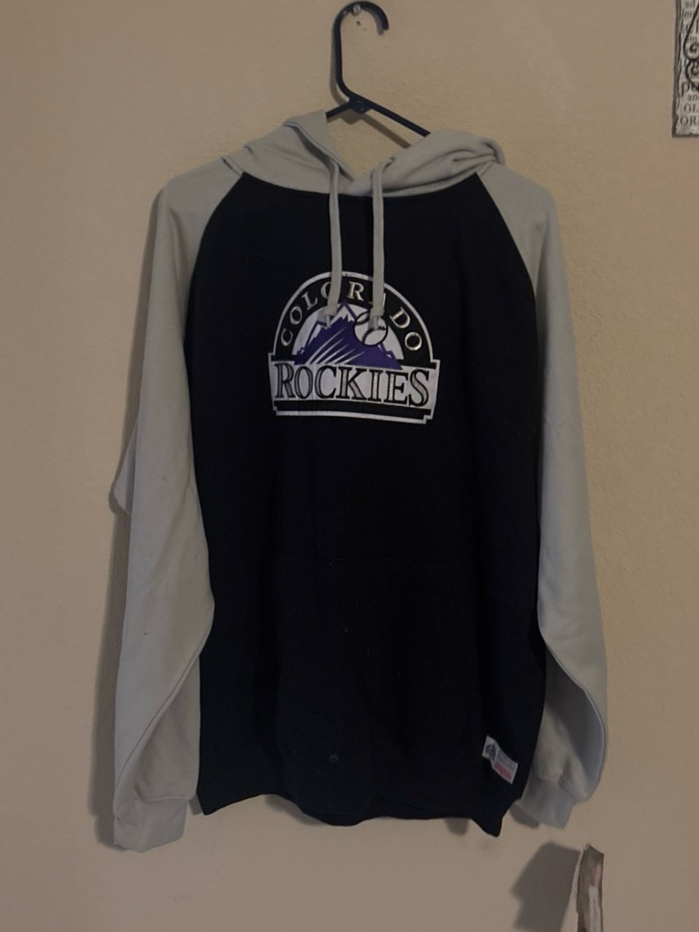 Colorado Rockies Black & Gray Hooded Pullover Shirt